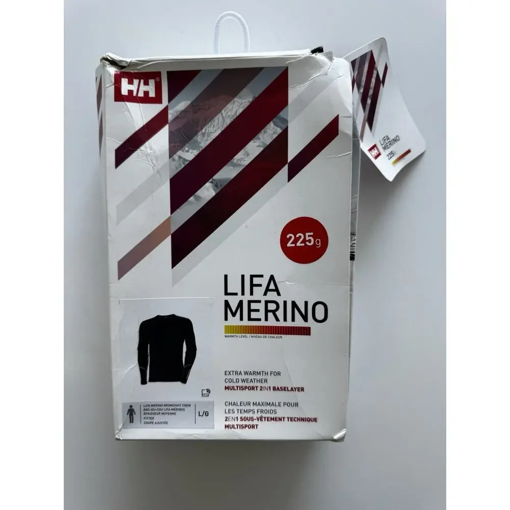 Helly Hansen Men's Lifa Merino Midweight Crew Navy Large